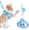 Brifit Katzengeschirr mit Leine Ausbruchsicher, Softgeschirr für Katzen mit Reflektierenden Streifen, Verstellbar Katzenweste, Cat Harness für Katzen Puppy [Blau, XS] Anwendbares Gewicht: 3-5 Kg