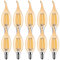 ProCrus E14 LED Kerze Lampe,4W Kerzen LED für Kronleuchter,C35 Filament Kerzenform LED Glühbirne,2700K Warmweiß Kerzenbirnen,4W LED Birne Ersetzt 35 Watt Glühbirne,350LM,Nicht Dimmbar,Amber,10 Stück