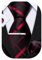 Barry.Wang Ascot Seidenkrawatte Krawatte Schal gewebt DIY Taschentuch Manschettenknöpfe Hochzeit, Schwarz und Rot kariert, One size