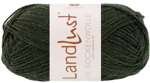 LANA GROSSA Landlust die Sockenwolle 50g | Klassisches Sockengarn in edlen Melangefarben aus 80% Schurwolle (Merino) & 20% Polyamid | 50g waschmaschinenfest zum Stricken & Häkeln | 210m Garn FB1610
