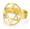 TEAMER Davidstern-Ring aus Edelstahl, verstellbar, Vintage-Fingerring, jüdischer Magen-Amulett-Schmuck für Frauen (Stil 2 – Gold)