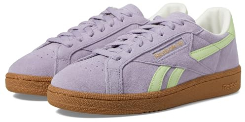 Reebok Women's Club C Grounds UK Sneaker, Dusk Purple/Astro Lime/Gum, Size 9.5