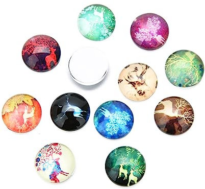 LALAFINA 20st Runde Cabochons Aus Glas Flecken Cabochons Aus Glas Mit Flacher Rückseite Cabochon Aus Glas Mit Flacher Rückseite Kieselsteine ​​zum Basteln Edelstein Halbkreis Glasperlen