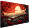 Tappetino per mouse rosso e nero Tappetino per mouse giapponese XL nero Anime Big Mouse Pad per scrivania Grande Gaming Grande tappetino per mouse per uomo Tappetino da scrivania con bordi cuciti