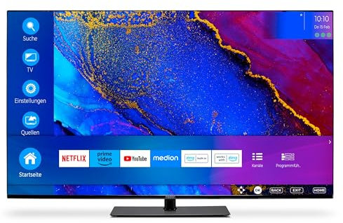 MEDION X15020 (MD 30731) 125,7 cm (50 Zoll) Fernseher (Smart TV, 4K Ultra HD, Dolby Vision HDR, Dolby Atmos, Netflix, Prime Video, MEMC, Micro Dimming, Bluetooth, PVR)