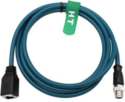 HangTon M12 8 Pin X-Code RJ45 Coupler GigE Ethernet Netzwerkkabel Adapter für Cognex Basler Baumer Industriekamera Sensor Barcode Reader PLC PC Router 5M