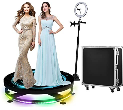 XNYXLPP 360 Photo Booth Machine,360 Photo Booth for Parties,360 Camera Booth,Automatic Slow Motion 360 Spin Photo Booth (Flight Case 100cm/39in)