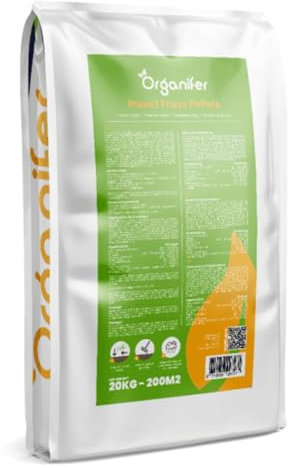 Frass De Vers De Farine (20 Kg - 200 M2) - Granulés D'Engrais De Vers De Farine - Améliorateur De Sol - Granules De Fumier Pour Le Jardin - Engrais Organique - Valeur Npk De 3,5-3,5-2,5 - Organifer