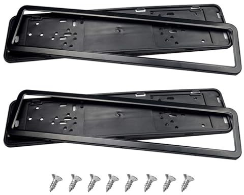 LMYSLCDW 2 Stück Auto Kennzeichenhalter für Audi A6 Saloon C7 2011-2017,EdelstahlNummernschild Rahmen Auto Ummernschildhalterung Verstärker,Black