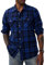 Herren Hemden Langarm Flanellhemd Plaid Shirt Trachtenhemd Herren Regular Fit Blau L
