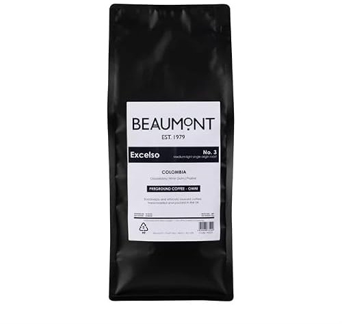 Beaumont No.3 Omni Grind Coffee Roasted Colombian Beans 1kg - Flavour Notes: Gooseberry, Wine Gums, Praline HS533