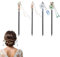 TIESOME 4 palillos de pelo japoneses chinos, clásicos retro de madera, horquillas Hanfu, palillos para el pelo largo, para mujeres y niñas