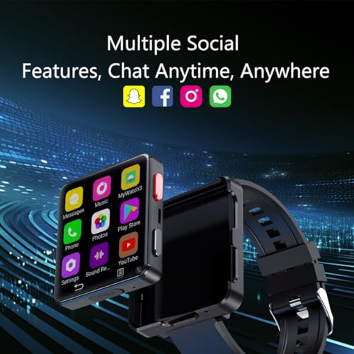 Zephyrion Smart Watch 4G LTE con GPS, 3 GB+32 GB Android 11 MTK6739 Quad Core 2.64 '' HD Smartwatch Telefono Chiamata per Uomo Donna WiFi SIM 1200mAh 5MP Dual Camera Activity Tracker