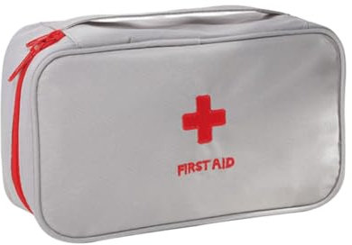 JEYORZY 1 pcs Mini Erste-Hilfe-Tasche, Tragbar Medikamententasche, Grau, 3 Fächer, 58.94 Gramm, Reißverschluss