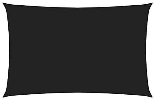 Homgoday Toldo de Vela Rectangular Tela Oxford Negro 3x6 m Impermeable a Prueba de Viento protección UV para Patio,Jardín, Exteriores, Terraza