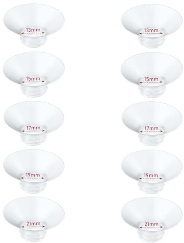 10pcs Flange Insert 13/15/17/19/21mm*2 pcs Compatible with Compatible with Momcozy M9/M6/M5/S12 Pro/V1 Pro/V2 Pro,for Spectra/Medela/MomMed/eufy/Lansinoh/Elvie Breast Pump,Replace for Momcozy Parts