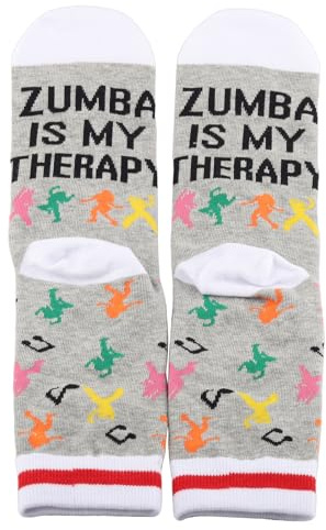 AATOP 2 paia di calzini Zummba Is My Therapy Zuba Lover Zuba Lover Socks Zummba istruttore regalo Zuba Dance Fitness Coach insegnante regalo