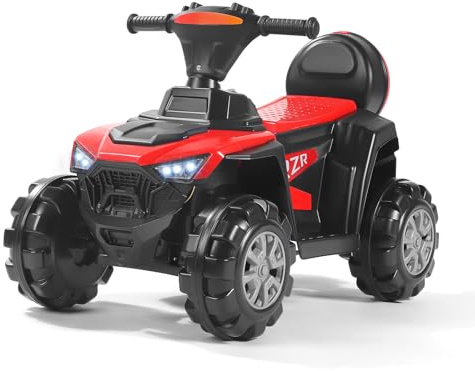 MINENICE Kinder Elektro Quad, ATV Kindermotorrad mit MP3 Musik Player, maximale Tragkraft 50kg, Trompete und Scheinwerfer, USB Aufladung, Strandmotorrad für Kinder ab1-3 Jahren (Rot-Beach)