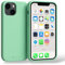 POINT&GO Funda iPhone 13 con Logo Tecnología SoftArmor Silicona Color Verde Menta | Fundas Antigolpes | Carcasa Ultrafina | Case Flexible Compatible con Apple 13, Anti-Impactos