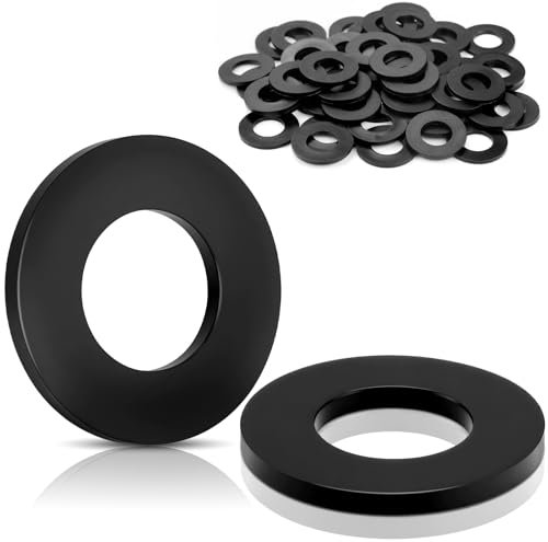 TXXATX M10x20 mm Arandela de Plástico 50 Piezas Arandelas Negro Arandela Plana de Nailon para Bisagras de Puertas Asientos de Cojinetes Cajas de Cambios Conectores para Muebles