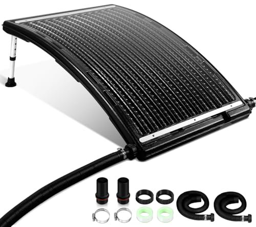 Ansobea Riscaldamento solare per piscina, 113 x 69 x 16 cm, altezza regolabile, riscaldamento solare 10000 l/h, attacco da 32 – 38 mm, riscaldamento solare per piscina espandibile, set completo