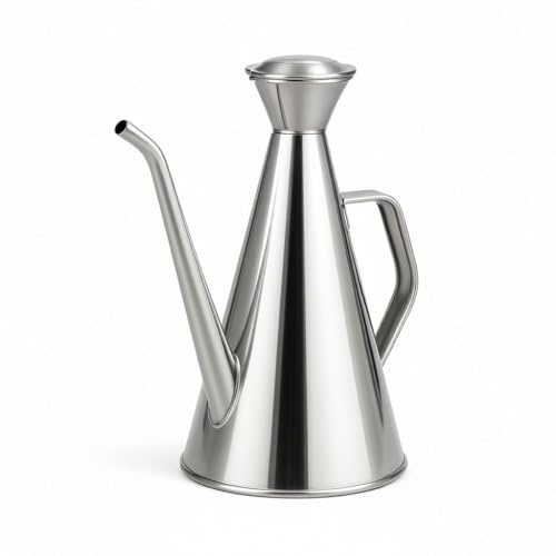 Chabrias Ltd Oil Pot Grease Container 500ml – Non-Drip, Leakproof Stainless Steel Oil Can – Kitchen Oil Dispenser Cruet for Cooking, Frying, Filtering & Storing – Heat Resistant with Lid & Handle