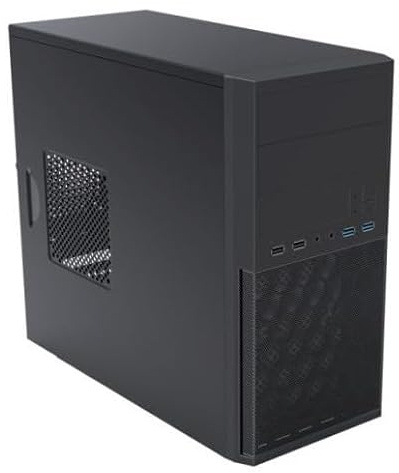 Business Office Desktop PC Case, Micro ATX Tower Chassis, With 500W Power Supply, 1x 120mm Front Fan, 2x 5.25 Optical Bay, Black