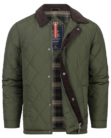 KRONSTADT Herren KSDyott Steppjacke in Daunejacken-Optik mit Cordkragen | Warme Herrenjacke mit Wattierung und klassischem Kragen, Winterjacke, Outdoorjacke, Steppmantel, Freizeitjacke für Männer