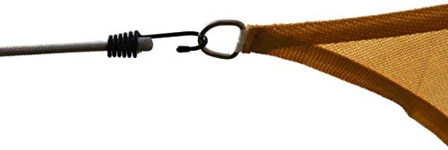 Floracord 06-77-25-00 HDPE Vierecksonnensegel 2,5 x 3 m weizen Wind- und wasserdurchlässig inklusive Zubehör mit dauerelastischen Spanngurten
