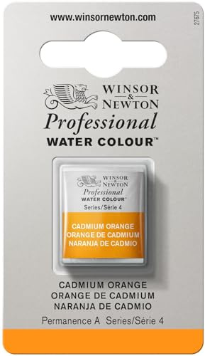 Winsor & Newton Professional Watercolor, Half Pan, Cadmium Orange