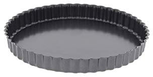 De Buyer - Moule à tarte rond Canelée en acier antiadhésif - Diamètre 24 cm -, Noir