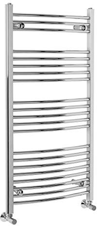 Warmehaus Curved Bathroom Heated Warmer Towel Rail Ladder Radiator Rad Central Heating - 1150 x 600 mm - Chrome