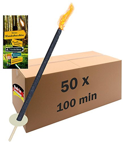 Krause & Sohn 50 St Fackel 100 Min. Brennzeit Top Qualitätsfackel Made in Germany Wachsfackel
