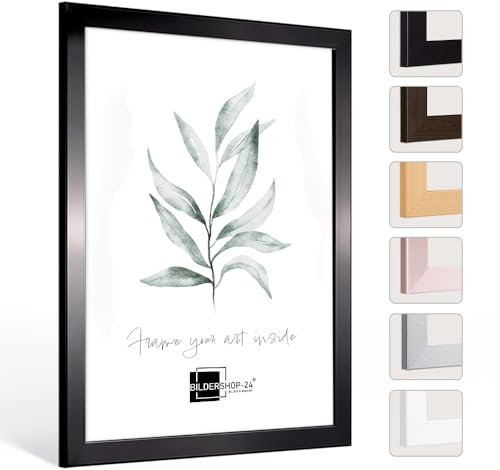 Bildershop-24 Cadre photo MONZA 60 x 80 cm Noir (ultra-brillant)