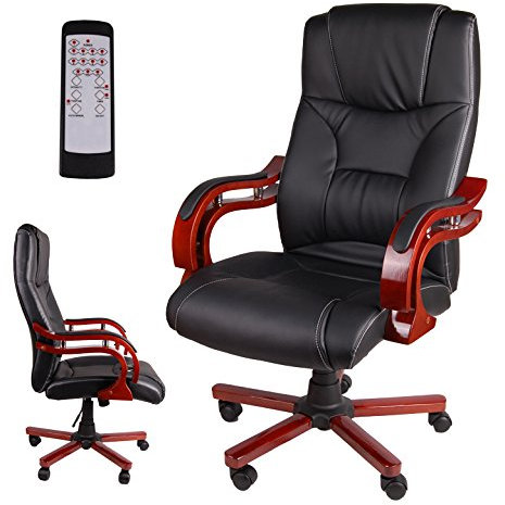 GIOSEDIO Lusso BSL - Sillón de Masaje Elegante para Oficina - Silla de Piel cómoda - Silla para Escritorio - Sillón para despacho, Fabricado en Piel sintética - Altura Regulable, Giratorio (Negro)