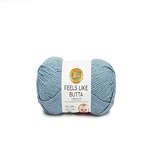 Lion Brand Yarn 215-108 Feels Like Butta Yarn, Dusty Blue, One Skein
