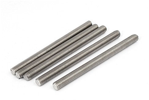sourcing map 5 Stück Gewindestangen M8x110mm Edelstahl 304 Gewindestift Metrischem Vollgewinde Bar Gewindestäbe für Befestigung CNC-Werkzeugmaschinen 3D-Drucker Industrie Geräte