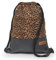 By Bers Leon großer Premium Turnbeutel mit Innentaschen Rucksack Tasche Damen Herren Teenager Gym Bag Draw String 45x34cm für Sport Reise Alltag Einkauf (Leopard_Kupfer)