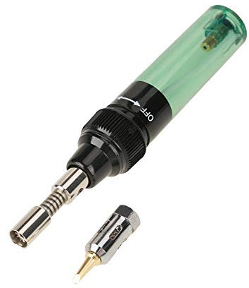 Gas Soldering Iron, Easy to Maintain and Refill Cordless Butane Gas Blow Torch Soldering Pen, Cordless Soldering Iron Gun Welding Pen Tool 1300(Green)