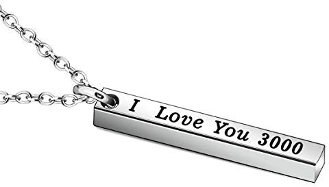I Love You 3000 Necklace for Women Men Dad Mum Girlfriend Boyfriend Wife Husband Gifts Christmas Gifts Thanksgiving Gifts Birthday Gifts