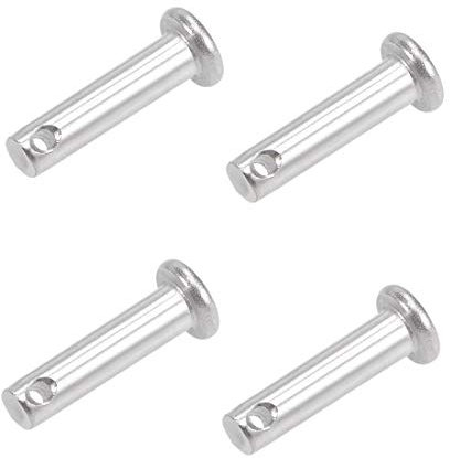 sourcing map 4 Stück Flachekopf Gabelkopfstifte Gelenkstift Einloch 4mm x 16mm aus Edelstahl 304