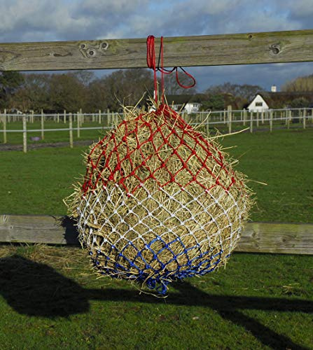 Rhinegold Monarch Small Hole Haynet-36-Red/White/Blue