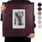 RECUTMS Fotoalbum 10 x 15 cm 600 Fotos Schwarze Innenseite Knopf Genarbtes Leder Große Kapazität Fotoalbum Geburtstag Weihnachten Hochzeitstag (Rotwein)