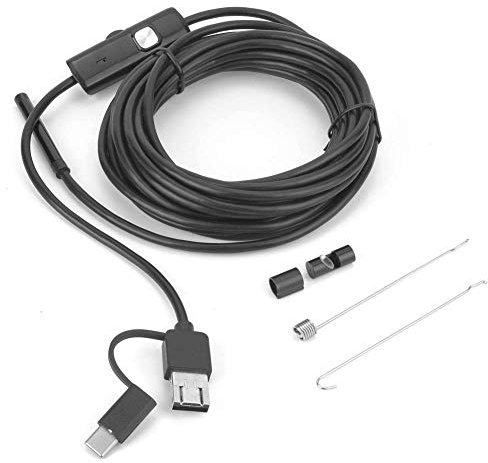 Industrieendoskop, 3-in-1 5,5 mm USB-Endoskopkamera, tragbare Endoskop-Inspektionskamera, mit 6 LED-Licht, IP67 wasserdicht, Unterstützung für Android und
