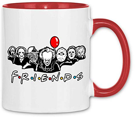 wowshirt Tasse Serienmörder Clown Halloween Horror Jason Freitag der 13 Gruselig, Farbe:White - Red