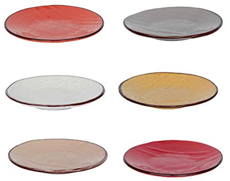 Batik Ceramica Linea Imperfetti - Piatto Frutta Colorato (6, Multicolore)
