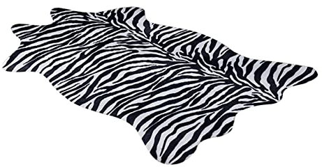 perfk Kuh/Zebra Teppich Kunstpelz Tierhaut Fell Fell Decoration 75x110cm, Zebra
