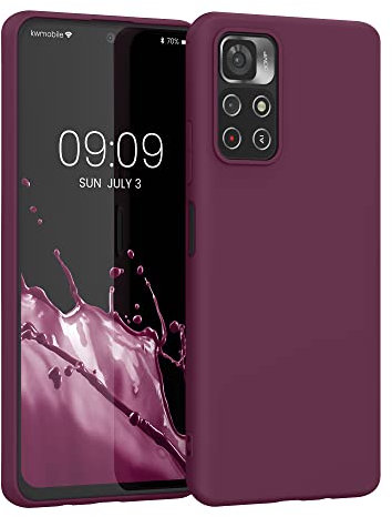 kwmobile Custodia Compatibile con Xiaomi Redmi Note 11S 5G / Poco M4 Pro 5G Cover - Back Case per Smartphone in Silicone TPU - Protezione Gommata - viola bordeaux