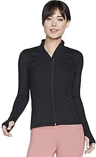 Skechers Chaqueta de Malla Gowalk Sudadera, Azul, M para Mujer