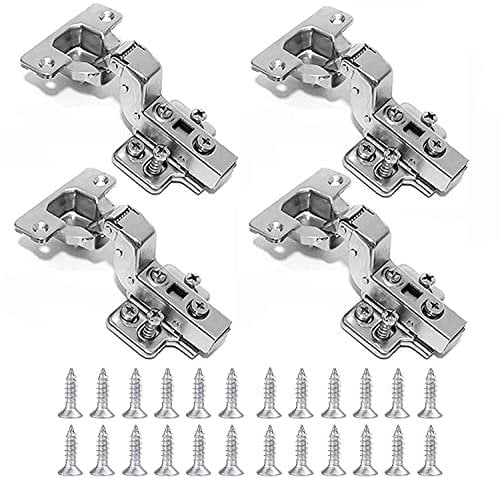 4 Pcs Inset Soft Close Kitchen Cupboard Hinges - Cabinet Hinges for Cupboard Doors & Wardrobe Doors (35mm)